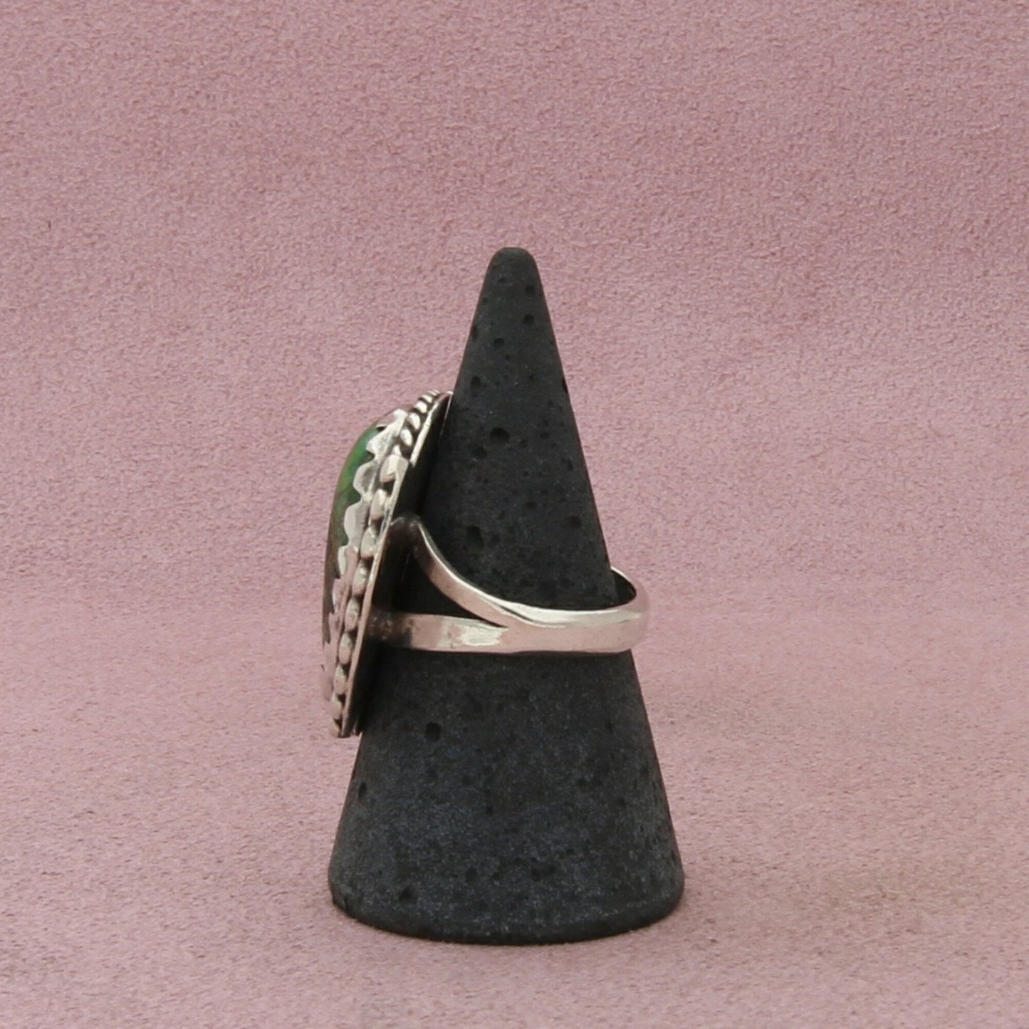 navajo sterling silver vintage braided turquoise ring size 6.75