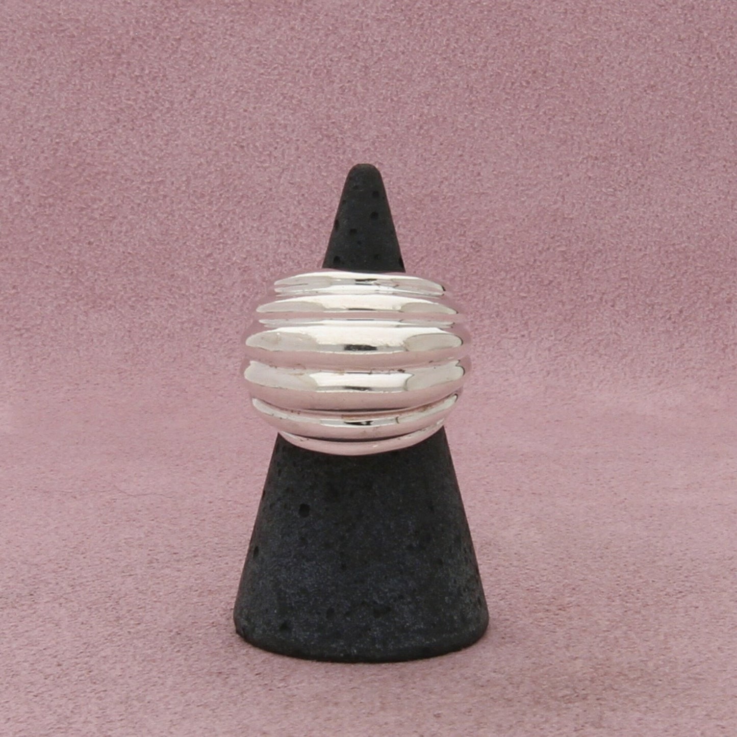 taxco mexico sterling silver vintage chunky scalloped dome ring size 5.5