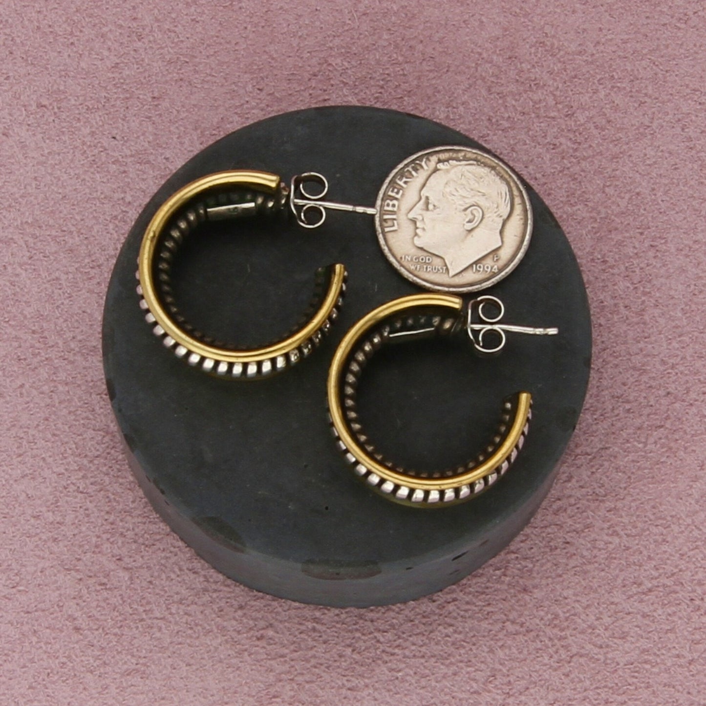 silpada sterling silver & brass rope hoop earrings
