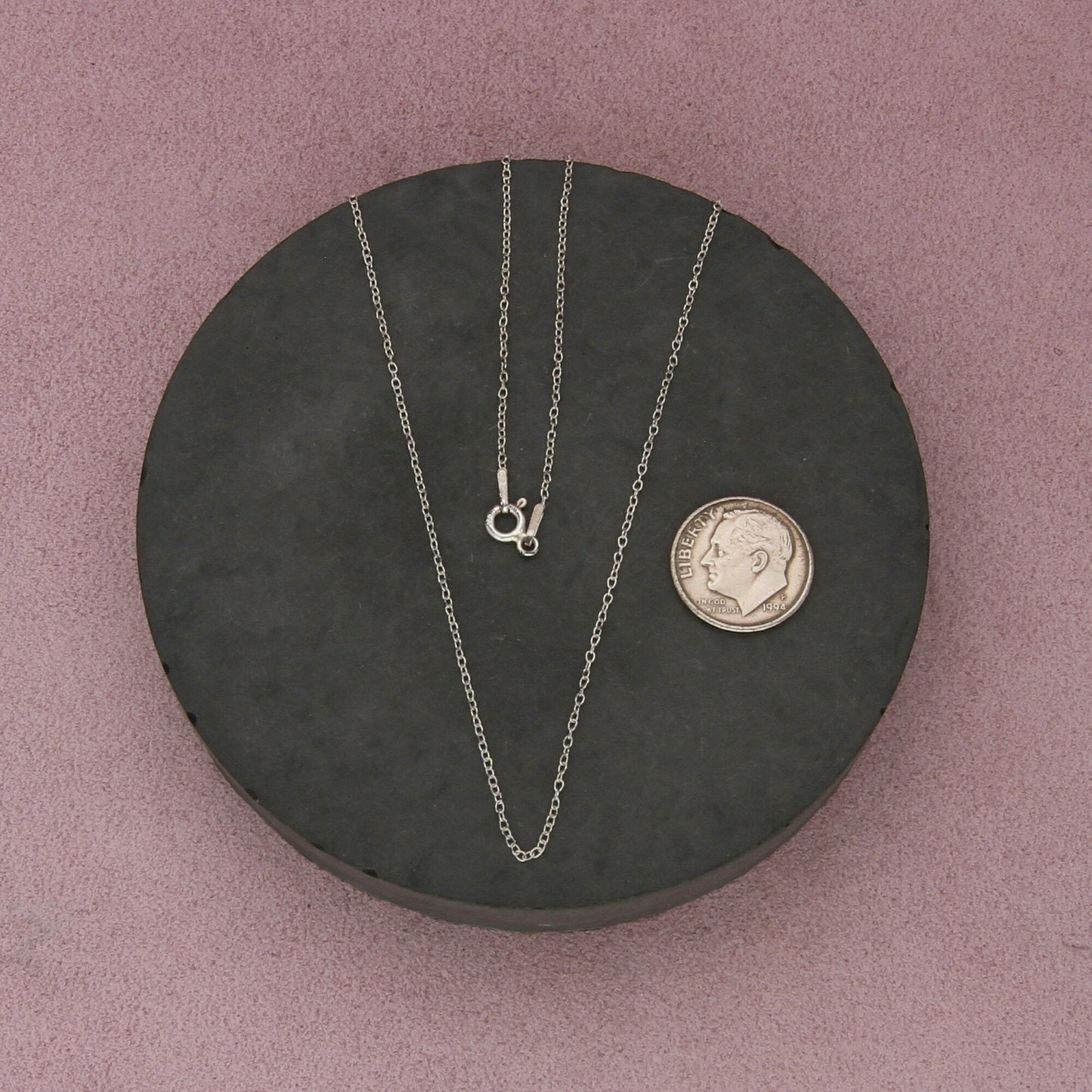 sterling silver italy 1mm cable chain necklace size 16in