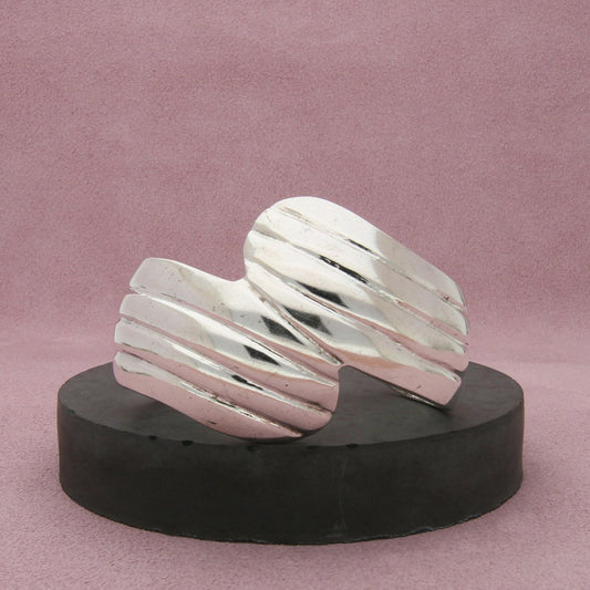 los ballesteros sterling silver taxco mexico vintage cuff bracelet size 6.25in