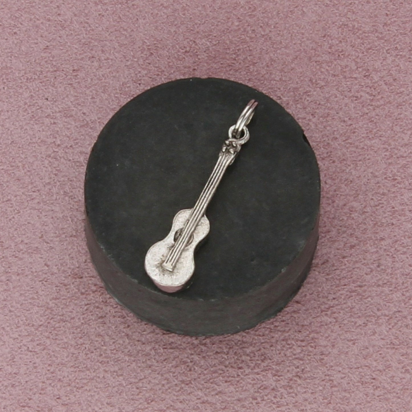sterling silver vintage acoustic guitar charm pendant
