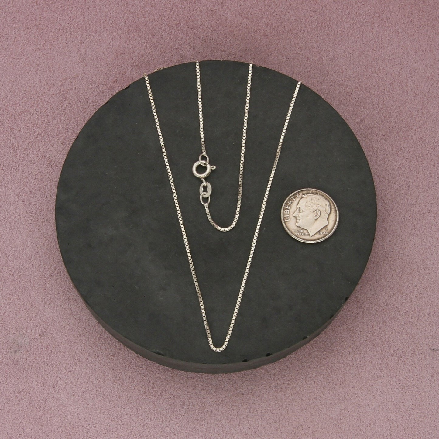 sterling silver 1mm box chain necklace size 24.25in
