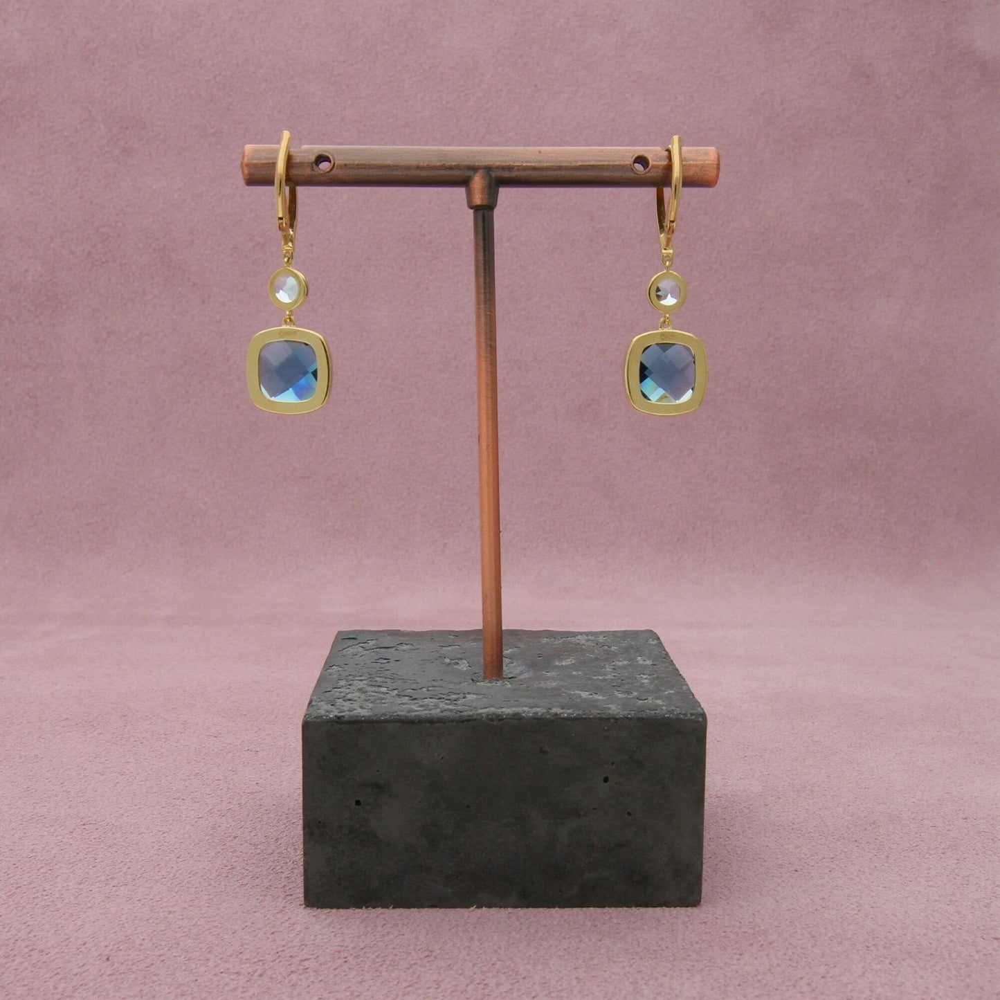 sloane street 18k yellow gold sky & london blue topaz diamond accents earrings