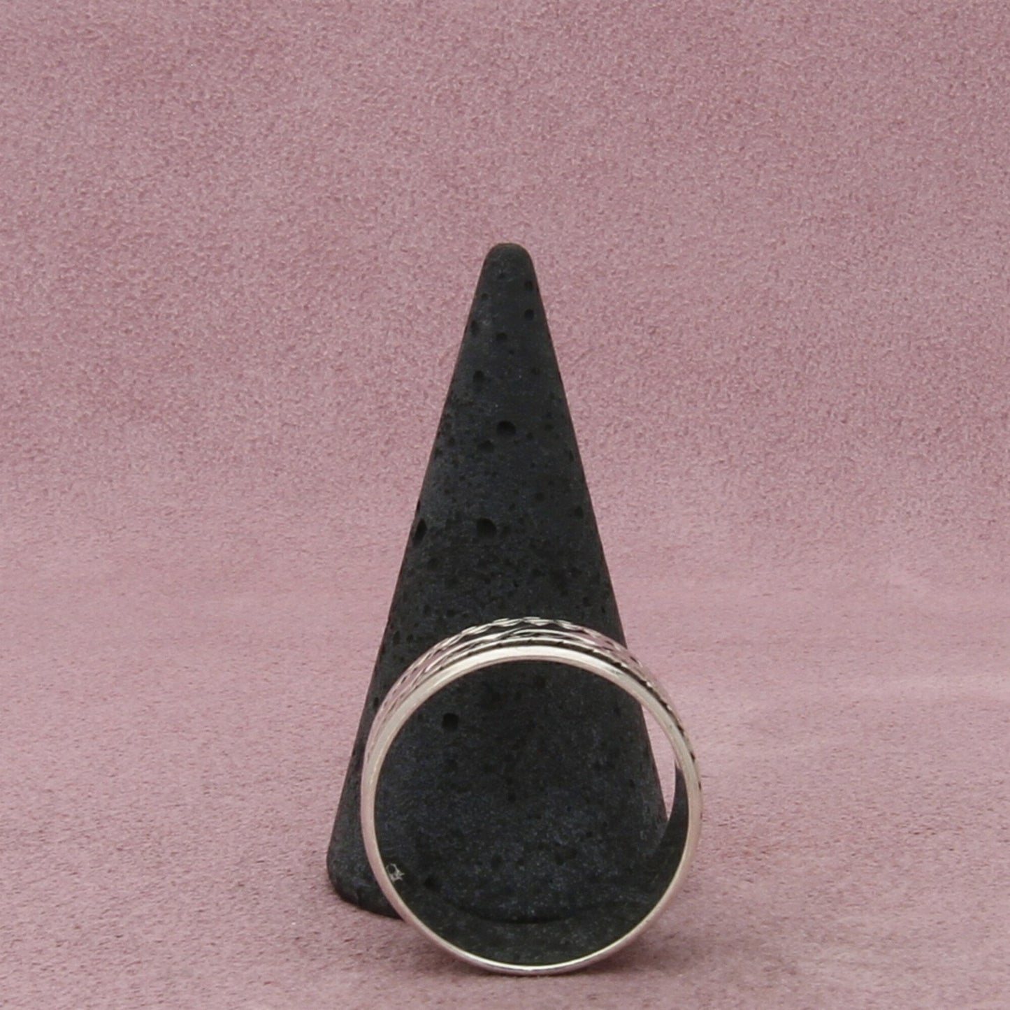 sterling silver vintage wavy stripes spinner band ring size 11.75