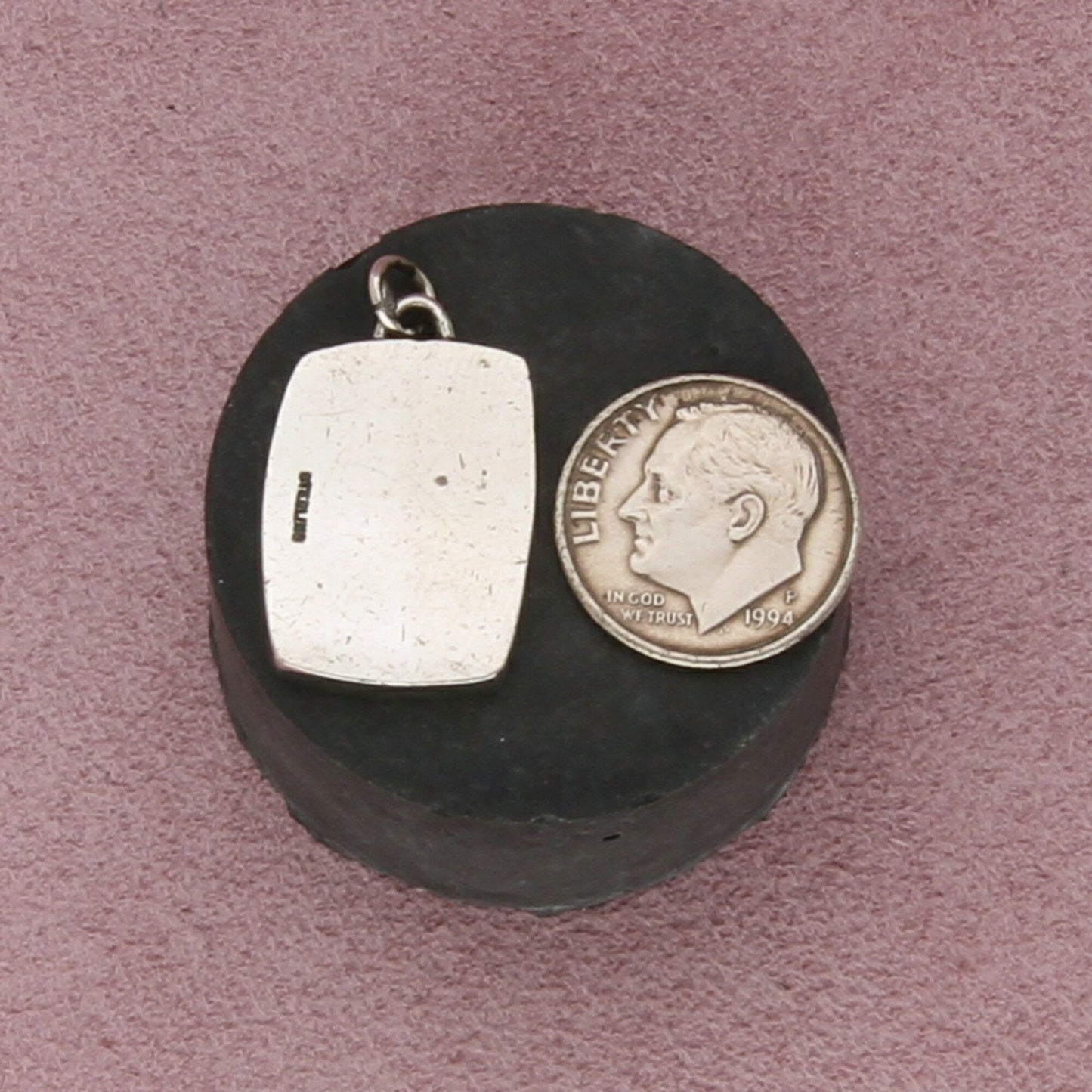 sterling silver vintage abstract brutalist pendant