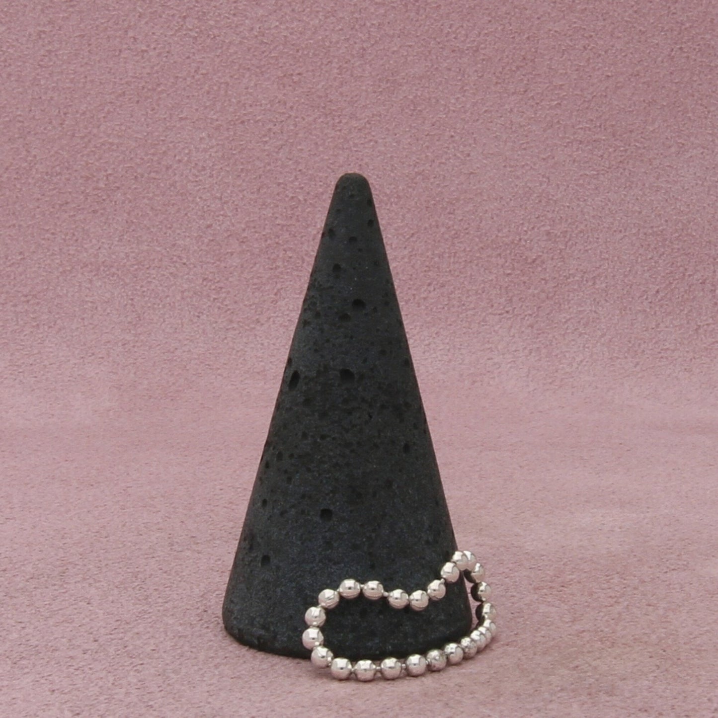sterling silver dainty 1mm bead band ring size 9.5