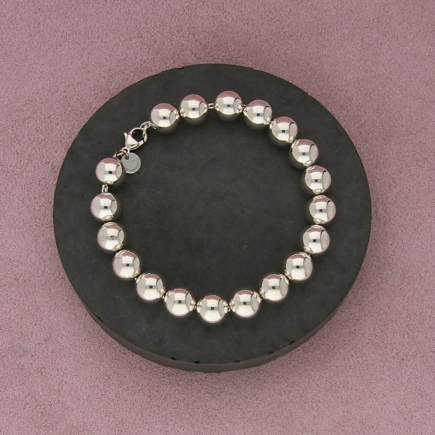 tiffany & co sterling silver hardwear 10mm bead bracelet size 7in