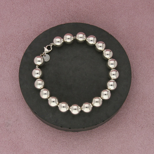 tiffany & co sterling silver hardwear 10mm bead bracelet size 7in
