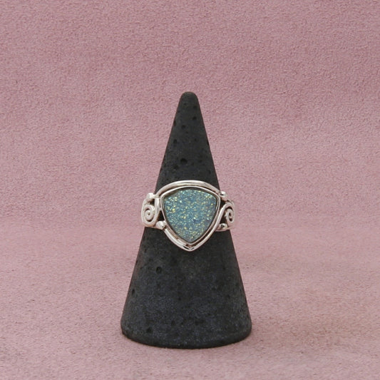 sajen sterling silver blue druzy swirl ring size 7