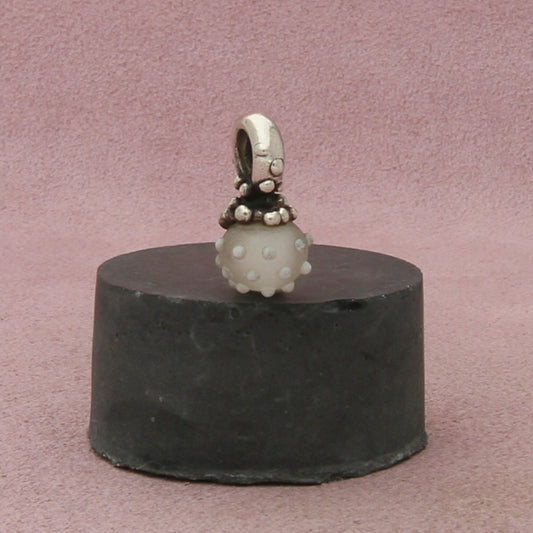 trollbeads sterling silver winter white beaded glass bead charm