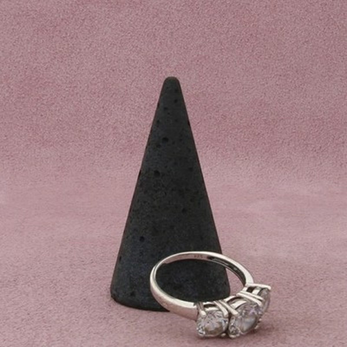 Sterling Silver Round-Cut Cz Trio Ring Size 8
