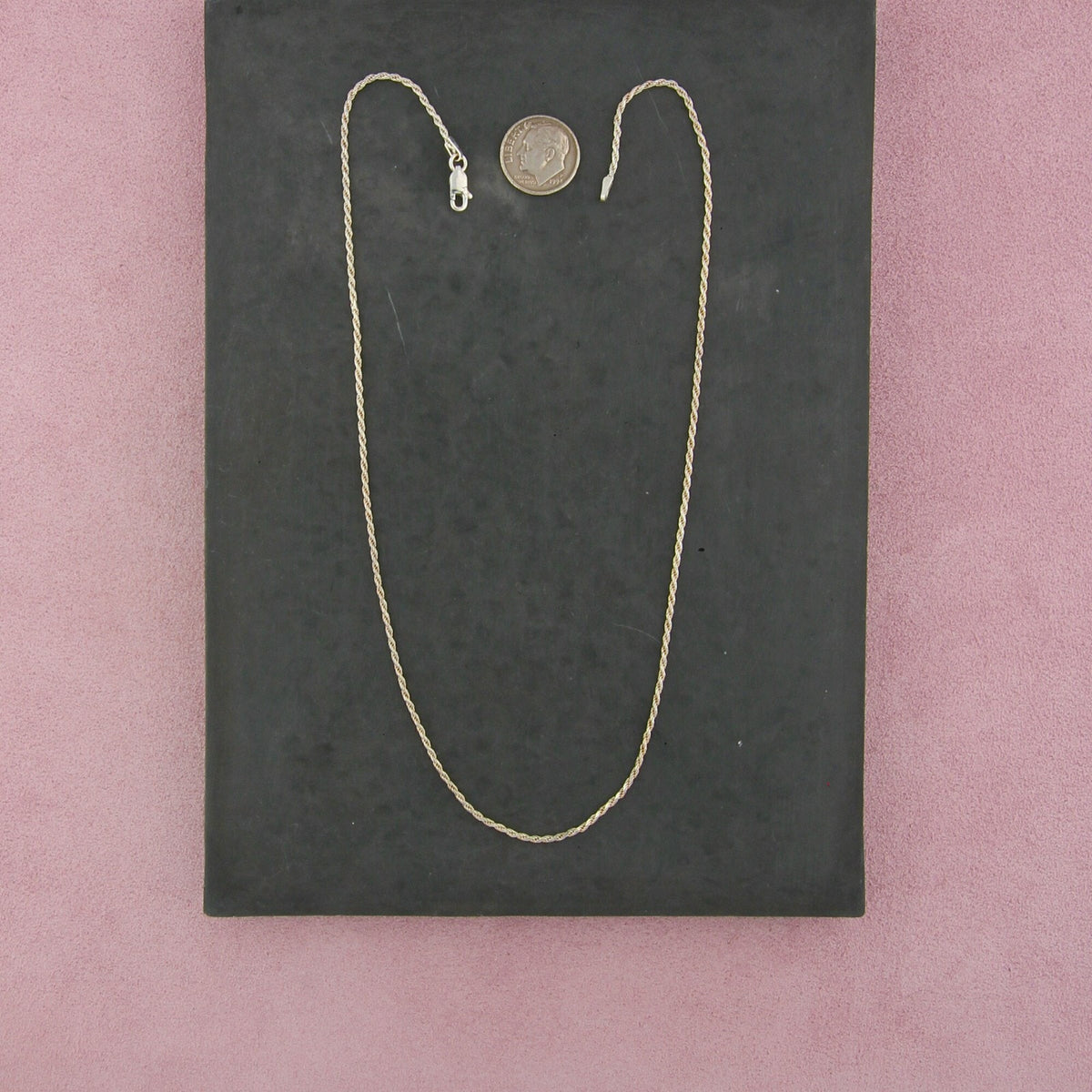 sterling silver italy 1mm rope chain necklace size 18in
