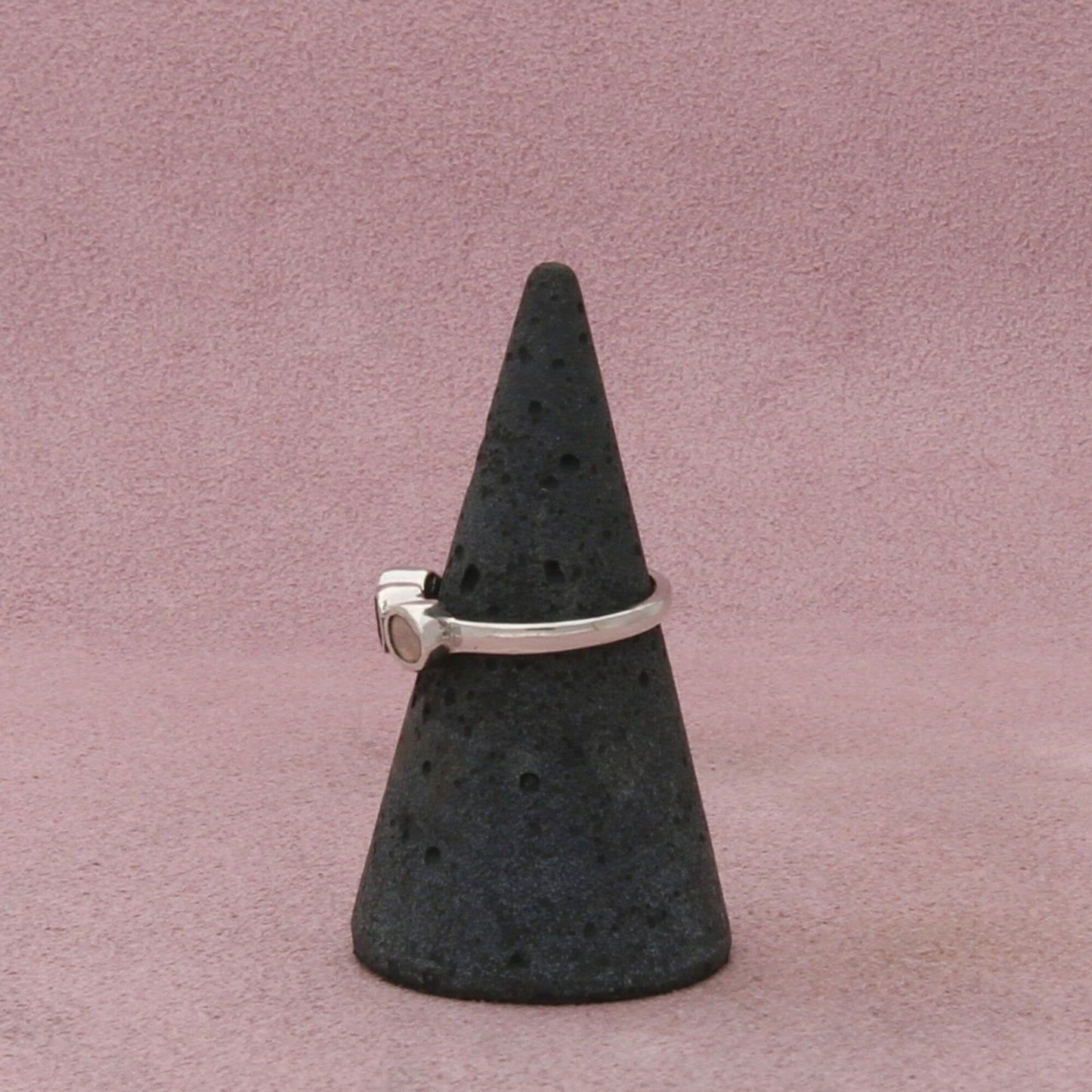 sterling silver bezel set herkimer diamond ring size 5.5