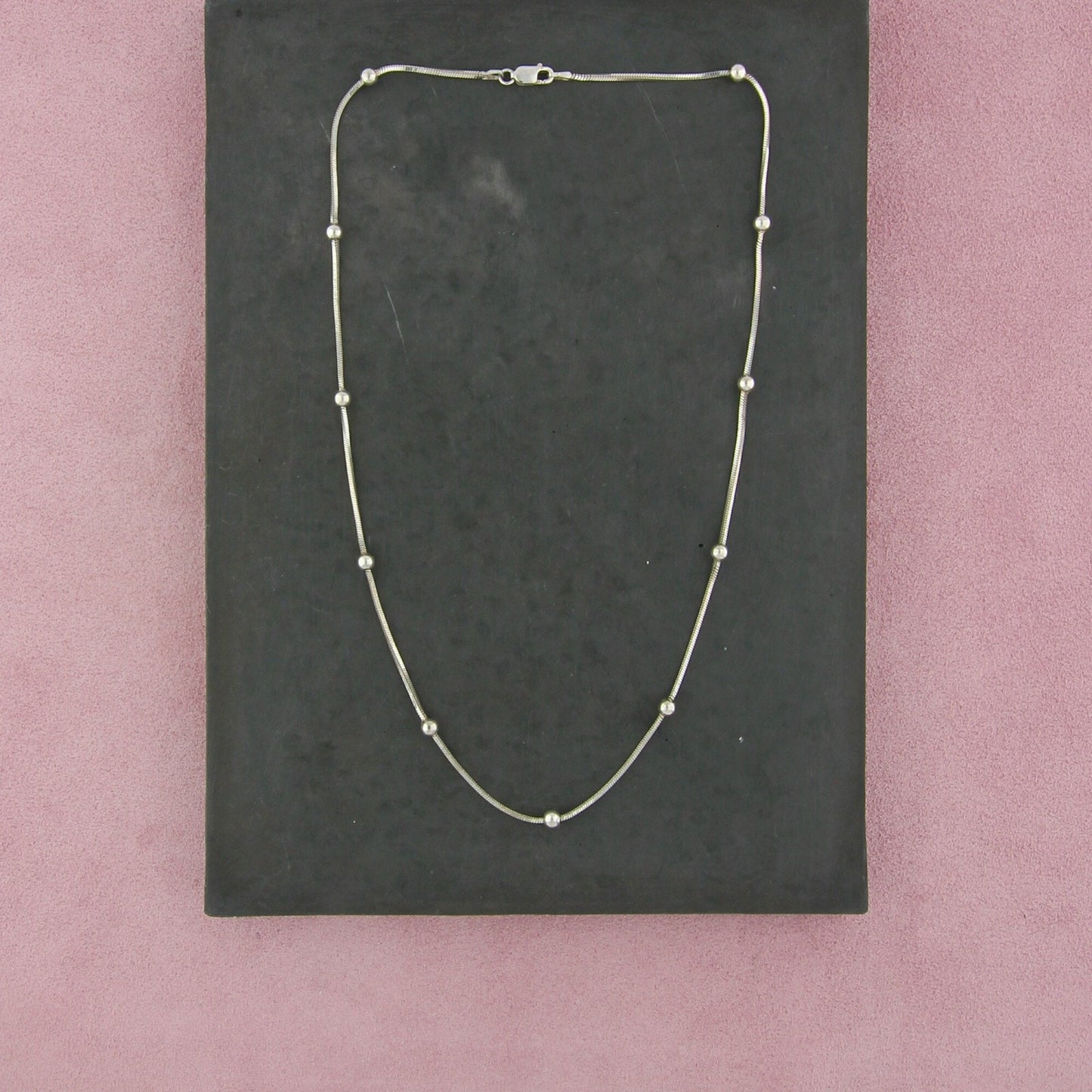 sterling silver italian saturn bead chain necklace size 18in