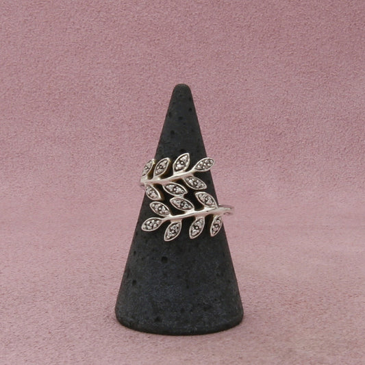 sterling silver olive branch wrap around ring size 6