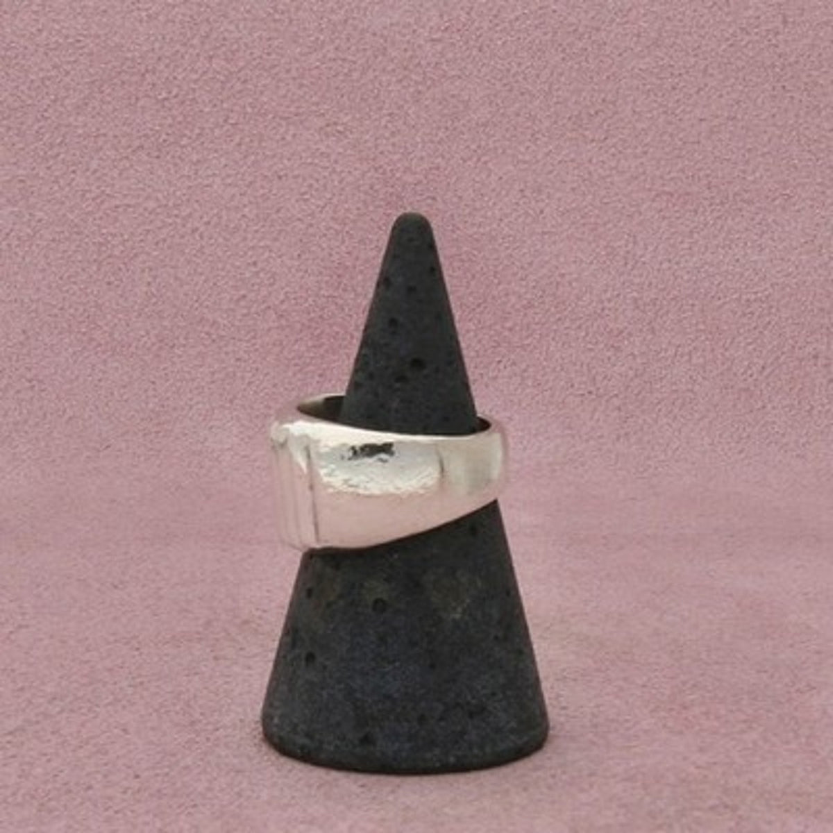 Mexico Sterling Silver Vintage Wide Fluted Band Ring Size 7.25