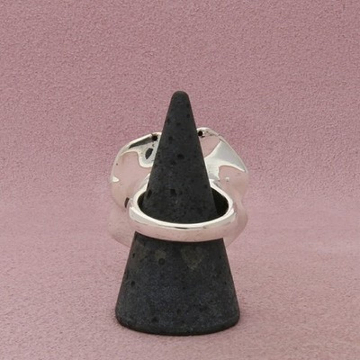 Sterling Silver Hollow Rose Flower Ring Size 8