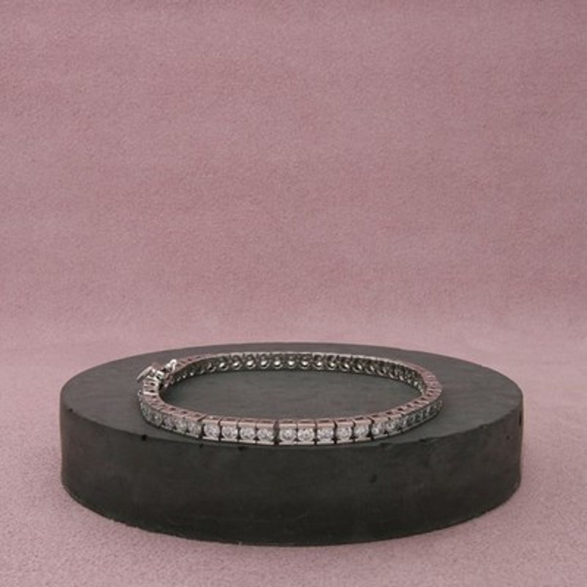 Sterling Silver Round C Z Single Row Tennis Bracelet Size 7.25in