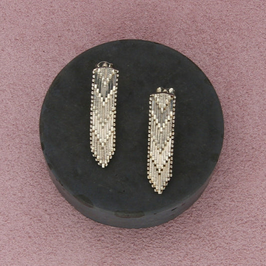 sterling silver riccio chevron post earrings