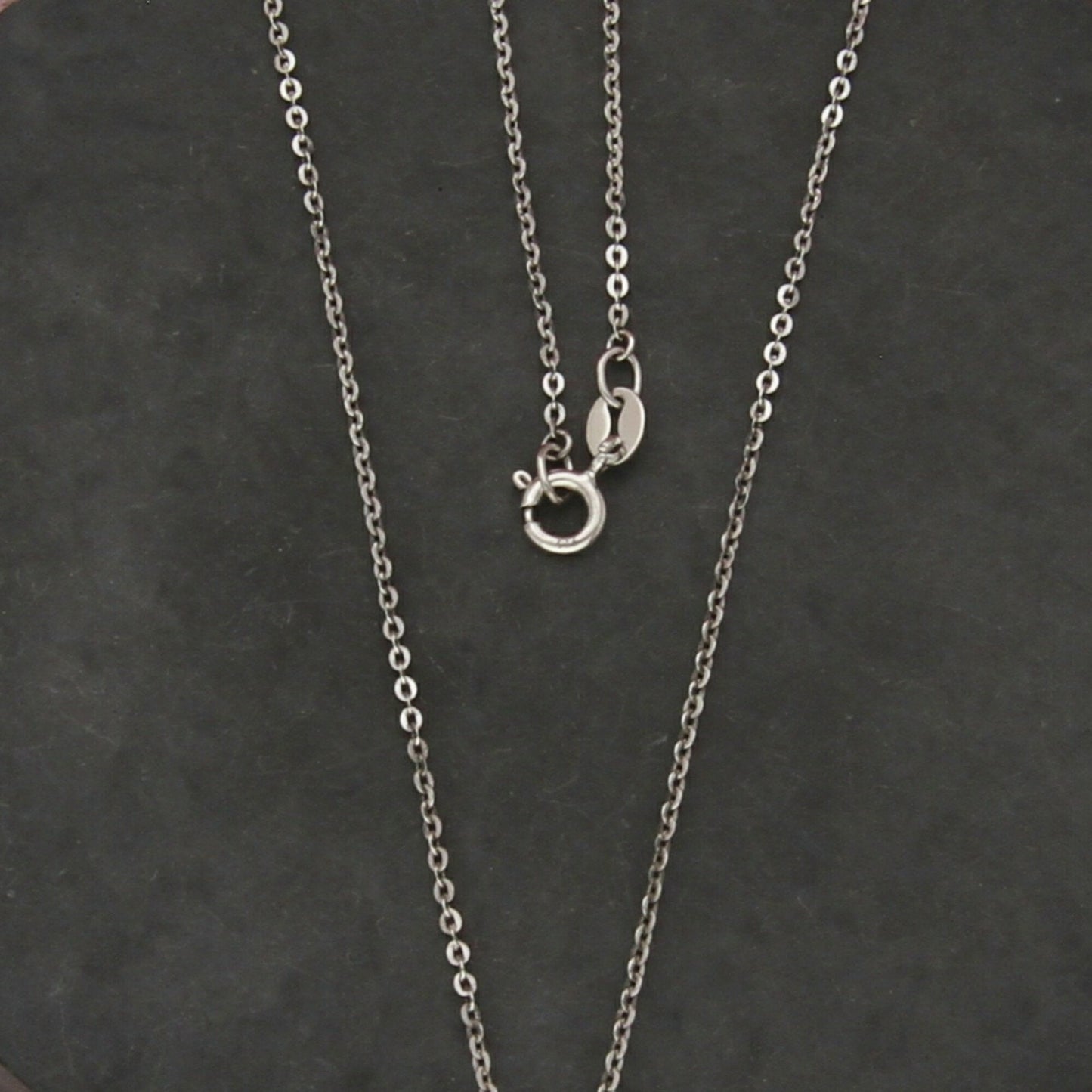 sterling silver italy 1mm flat cable chain necklace size 18.5in