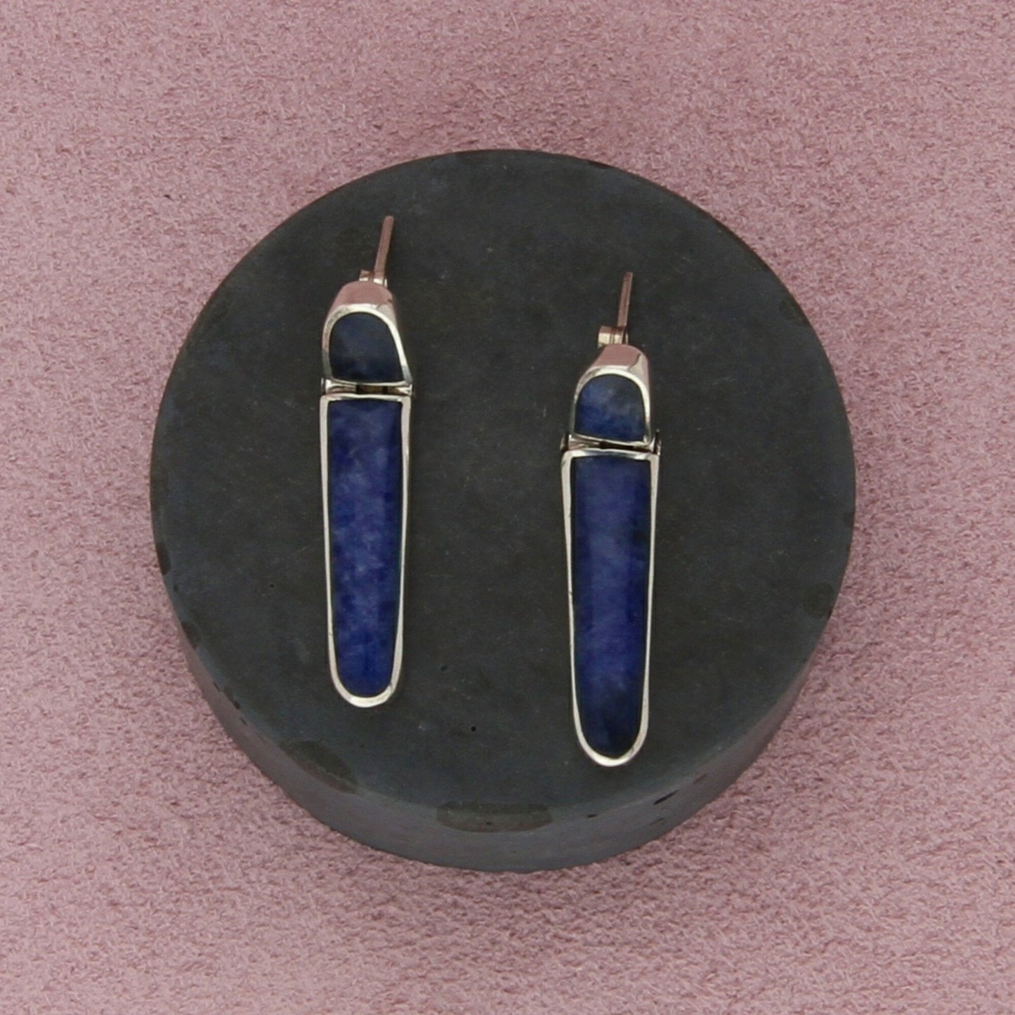 taxco mexico sterling silver vintage sodalite post earrings