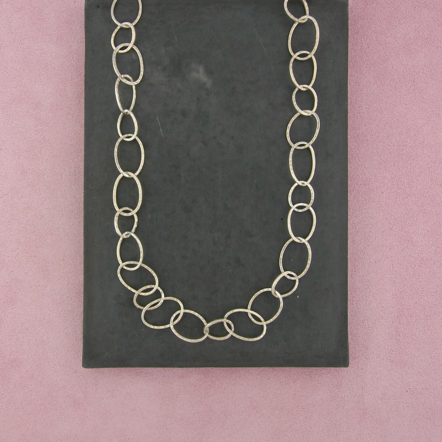 silpada sterling silver hammered oval link chain necklace size 23.5in