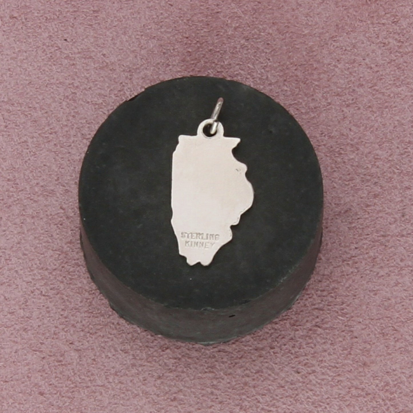 sterling silver vintage illinois state travel charm pendant