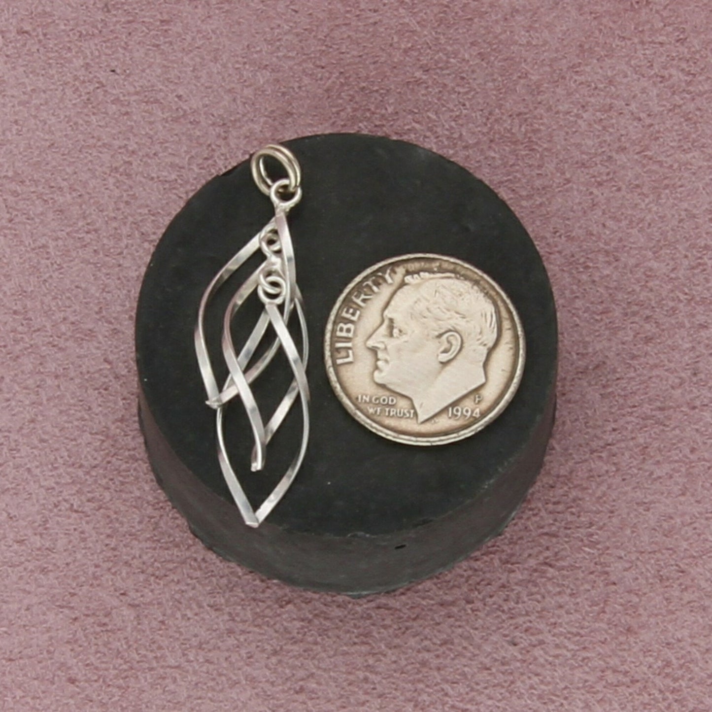 sterling silver twisted drop pendant