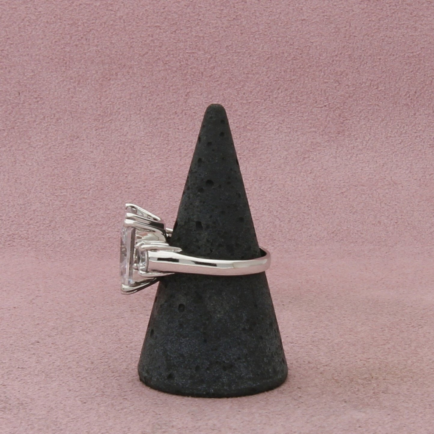 sterling silver clear cz cocktail ring size 7.75