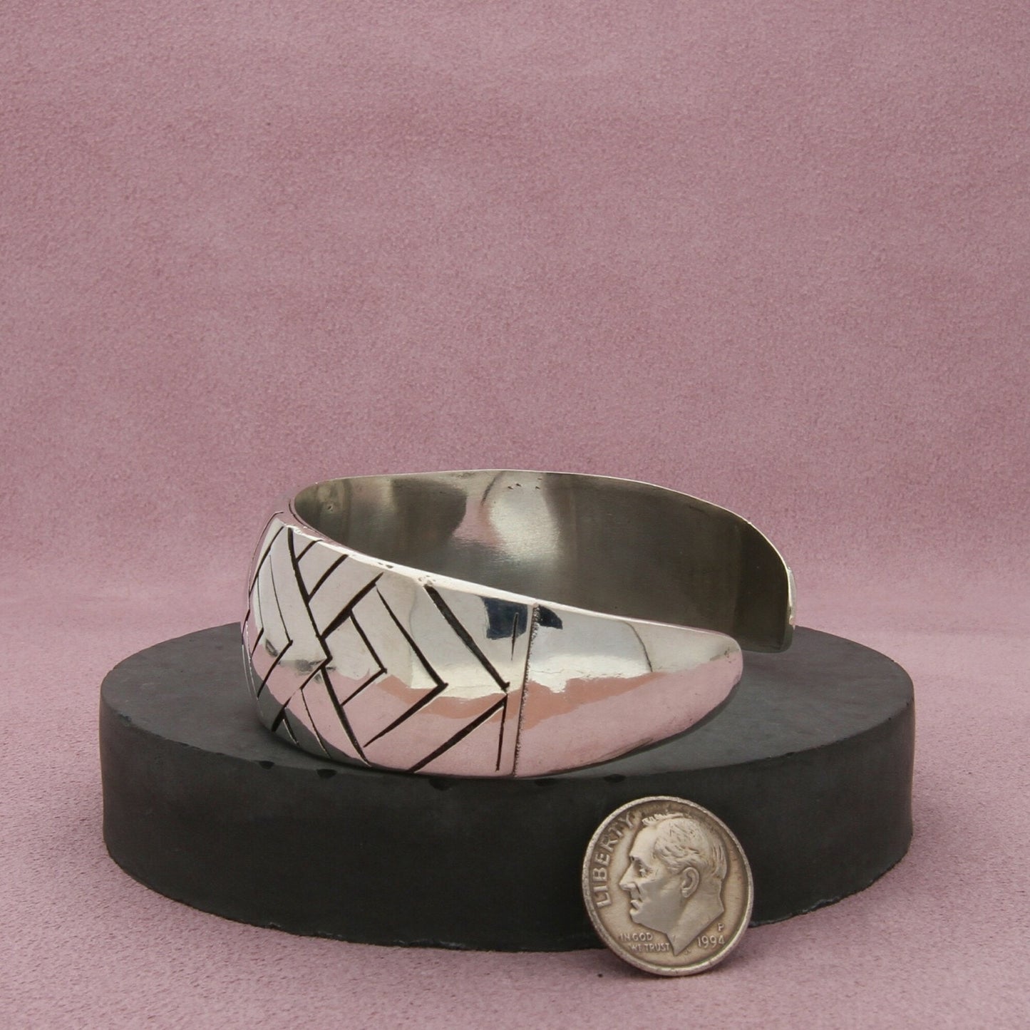 sterling silver vintage bali woven pattern cuff bracelet size 7.5in