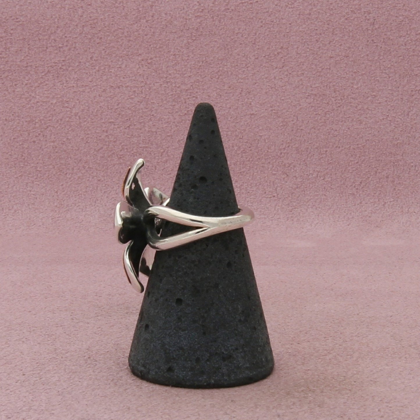 james avery sterling silver & copper retired flower ring size 5.25
