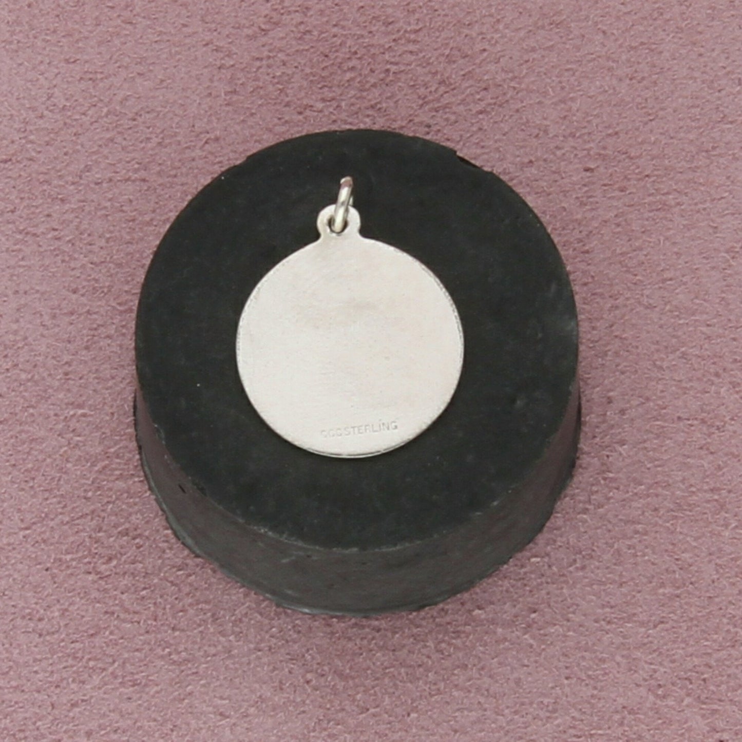 sterling silver vintage virgo disc charm pendant
