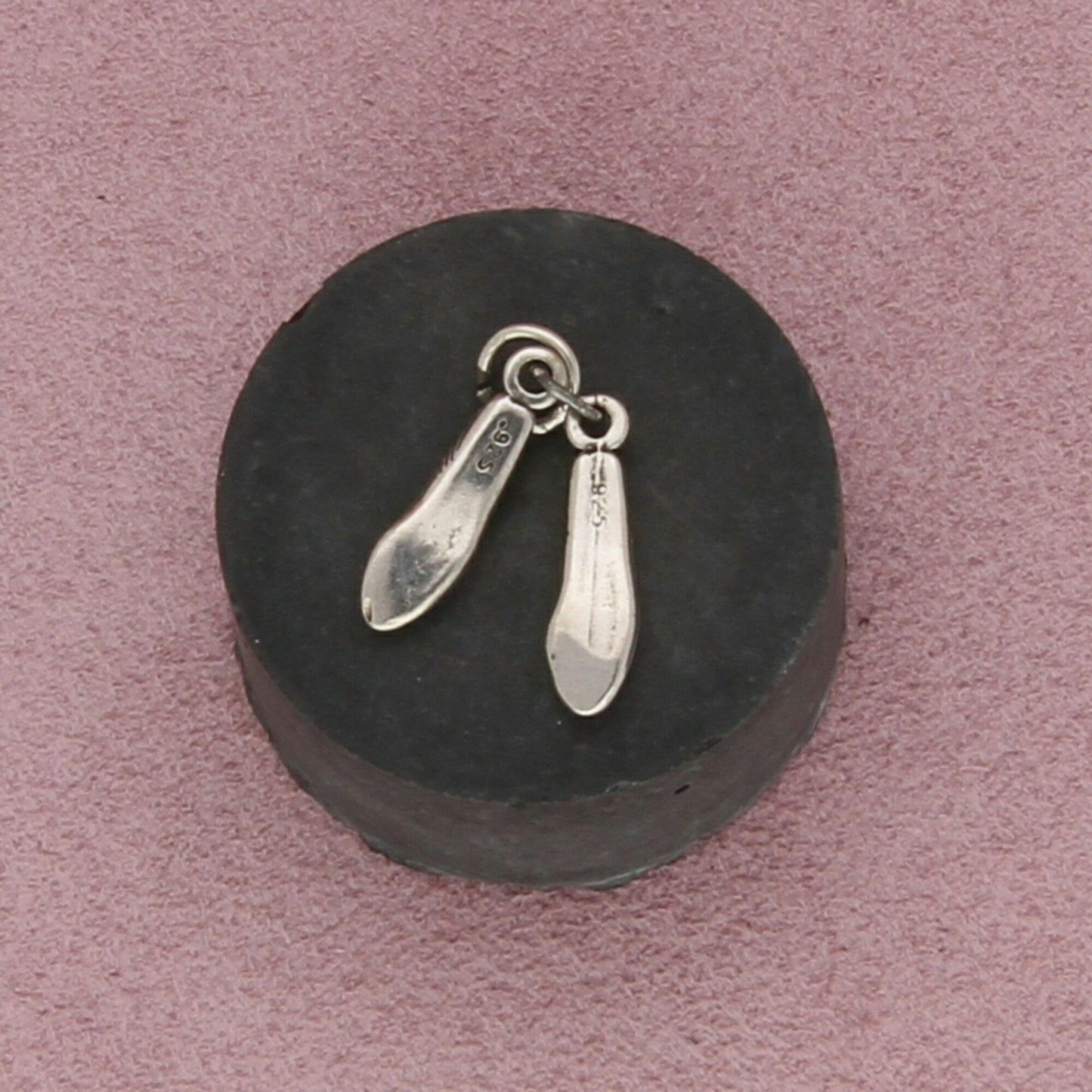 sterling silver vintage 3d ballet flat shoes charm pendant