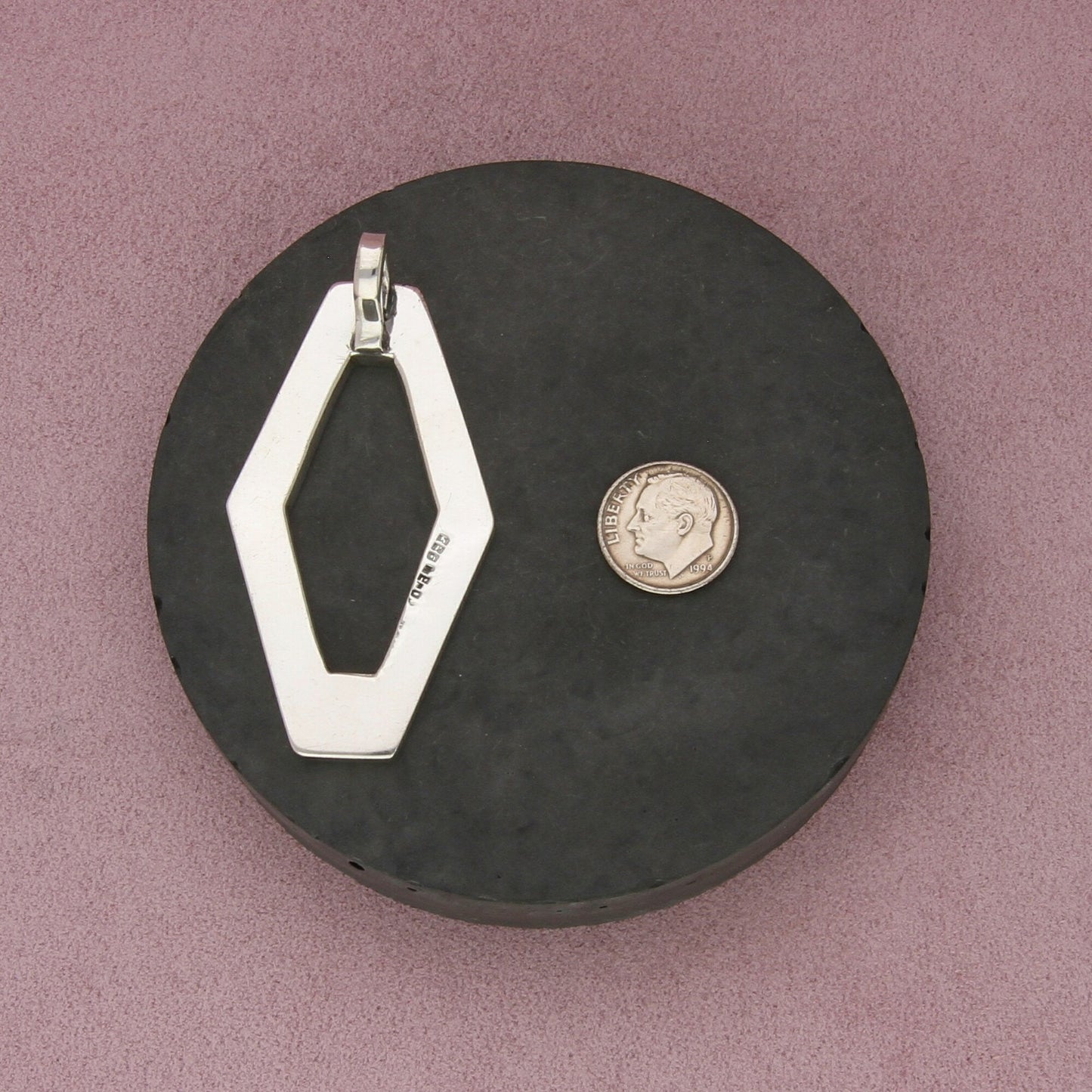taxco mexico sterling silver vintage chunky drop pendant