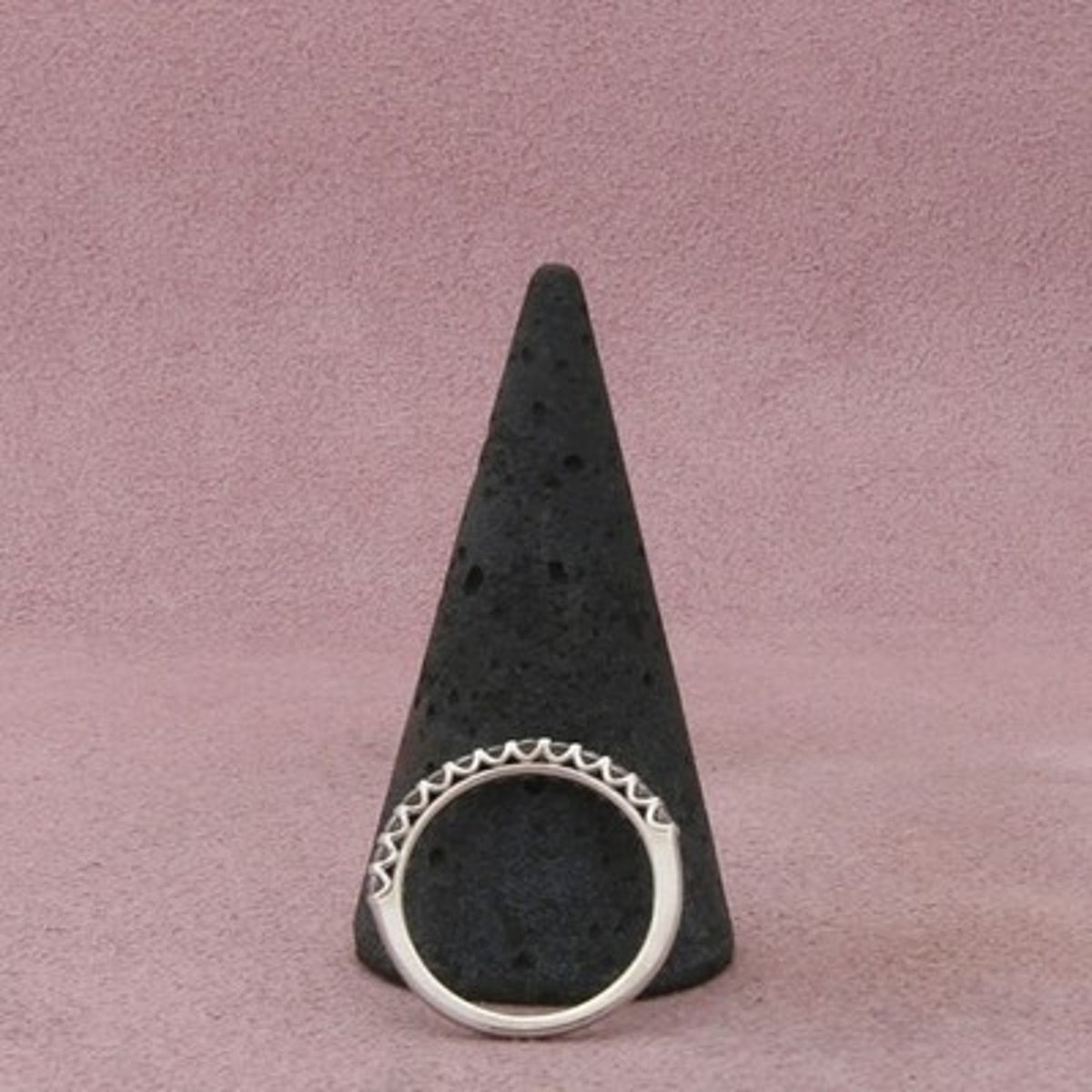 Sterling Silver Dainty Cz Stack Ring Size 6