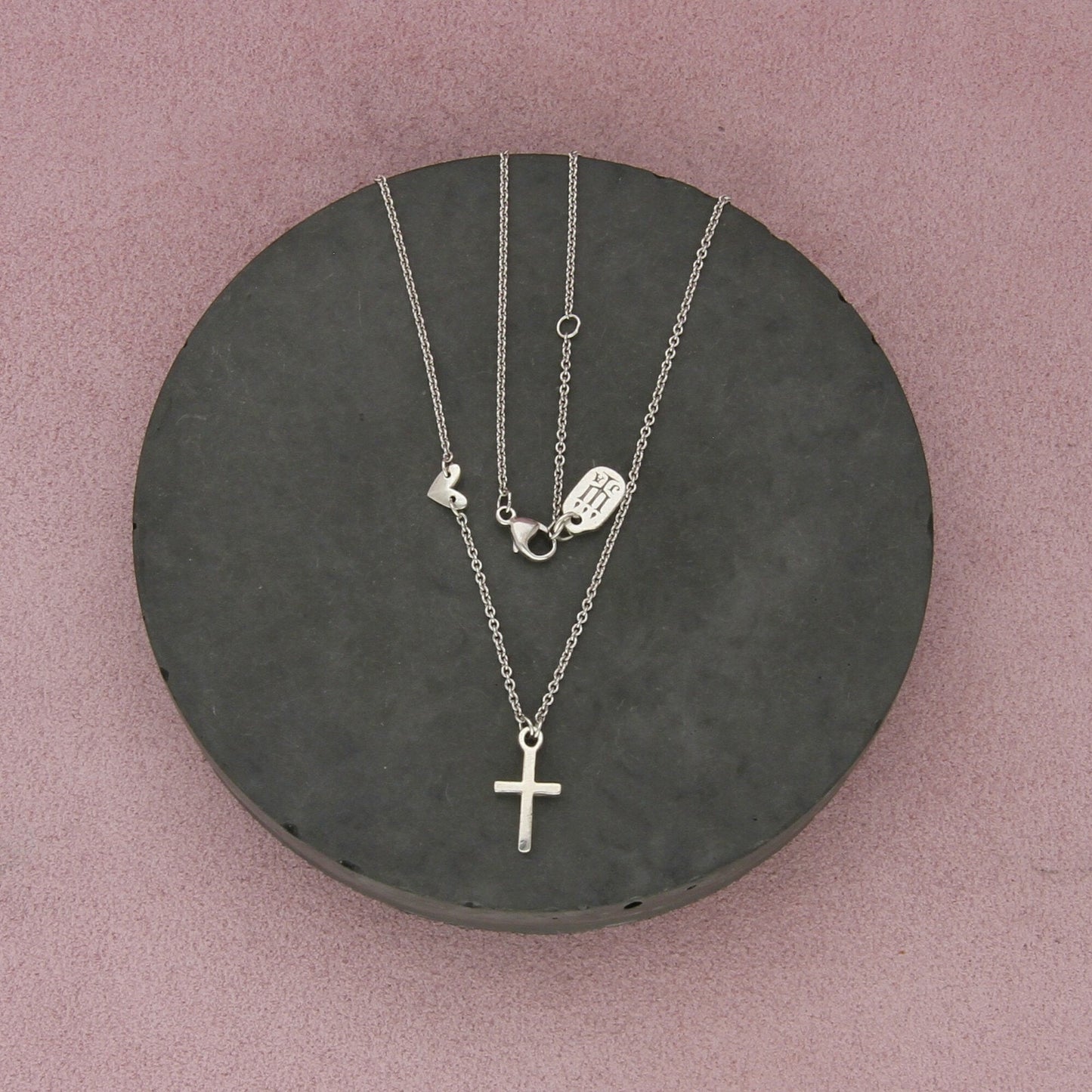 james avery sterling silver faith and love cross heart necklace size 15-17in
