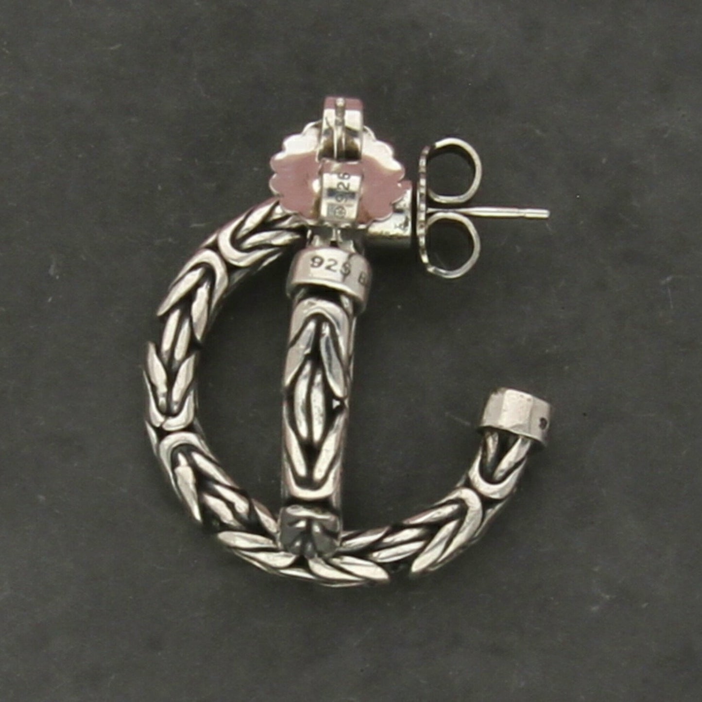 suarti sterling silver byzantine chain hoop earrings