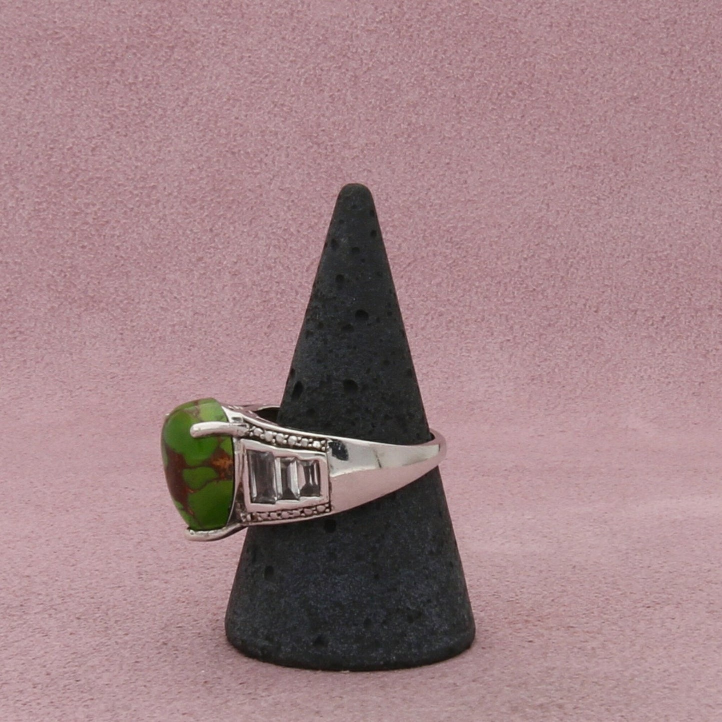 chuck clemency sterling silver topaz & green turquoise ring size 9.5
