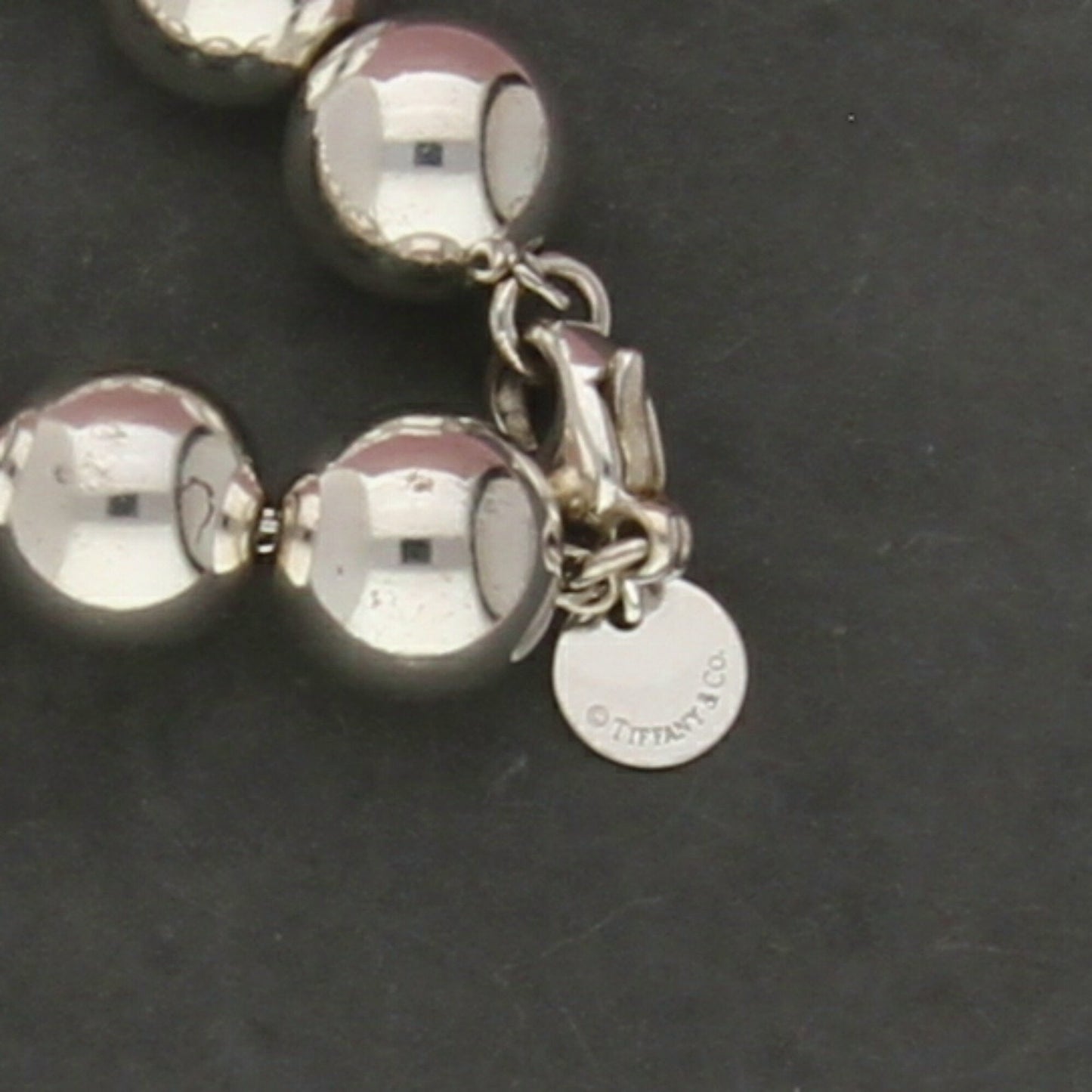 tiffany & co sterling silver hardwear 10mm bead bracelet size 6in