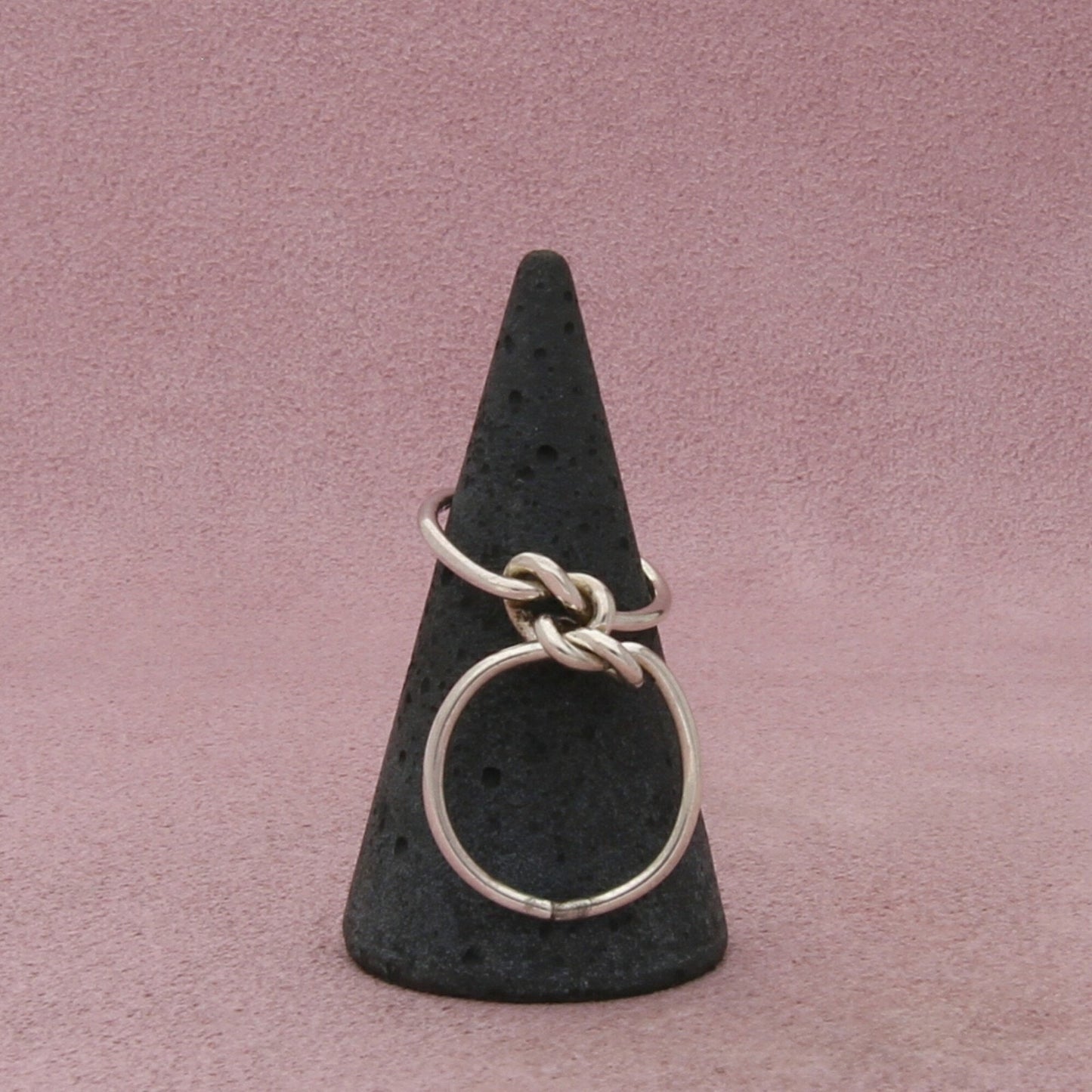 sterling silver double band love knot ring size 4
