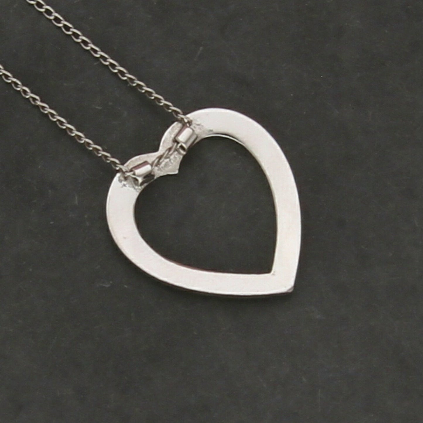 sterling silver vintage paste stone heart necklace size 15.5in