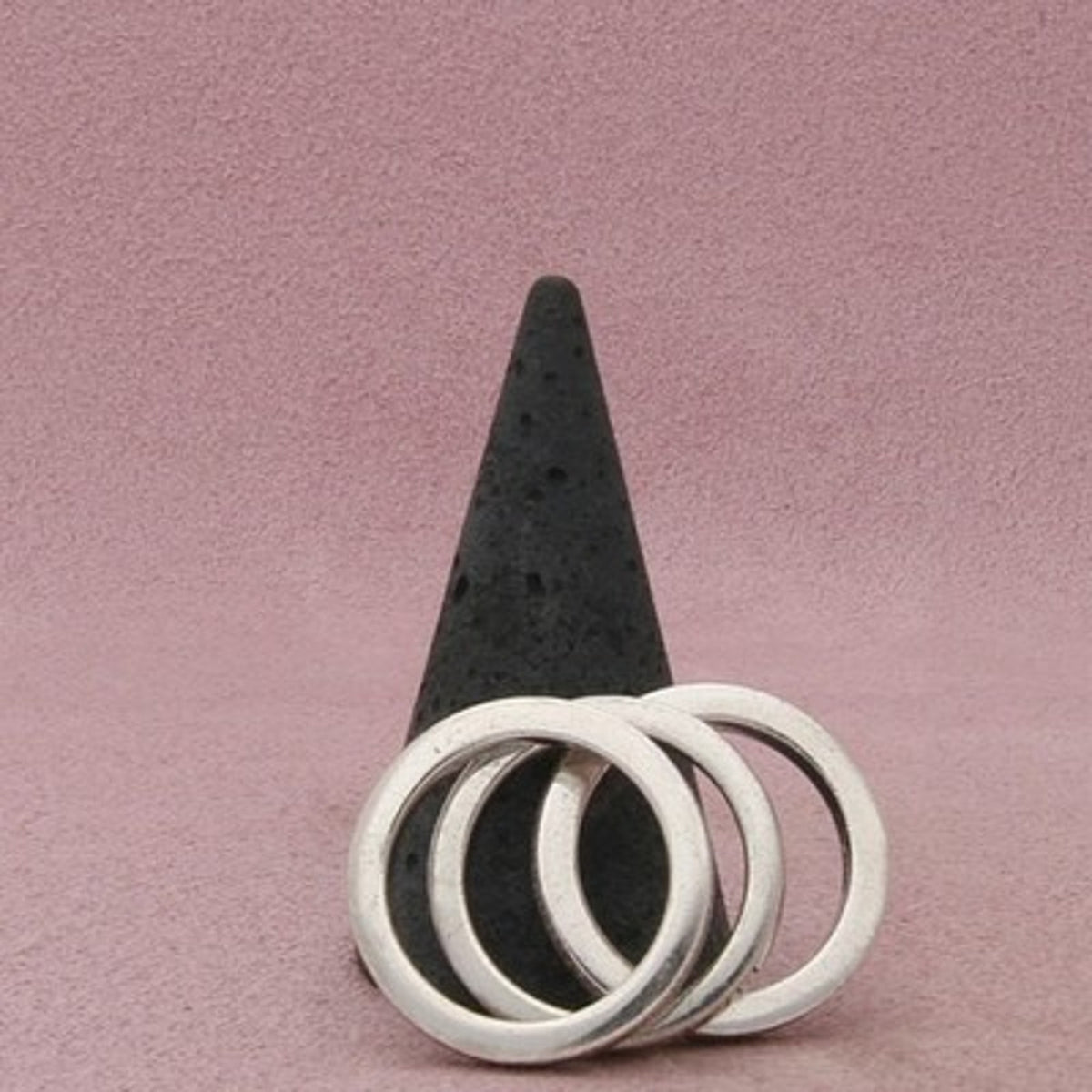 Pianegonda Sterling Silver Italy Three-Band Stack Textured Ring Size 8.5