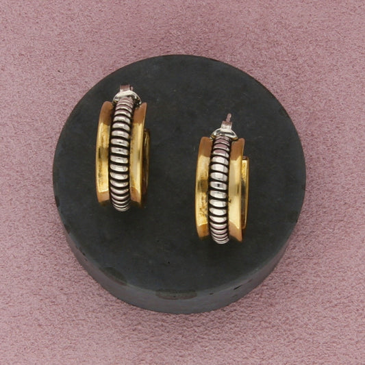 silpada sterling silver & brass rope hoop earrings