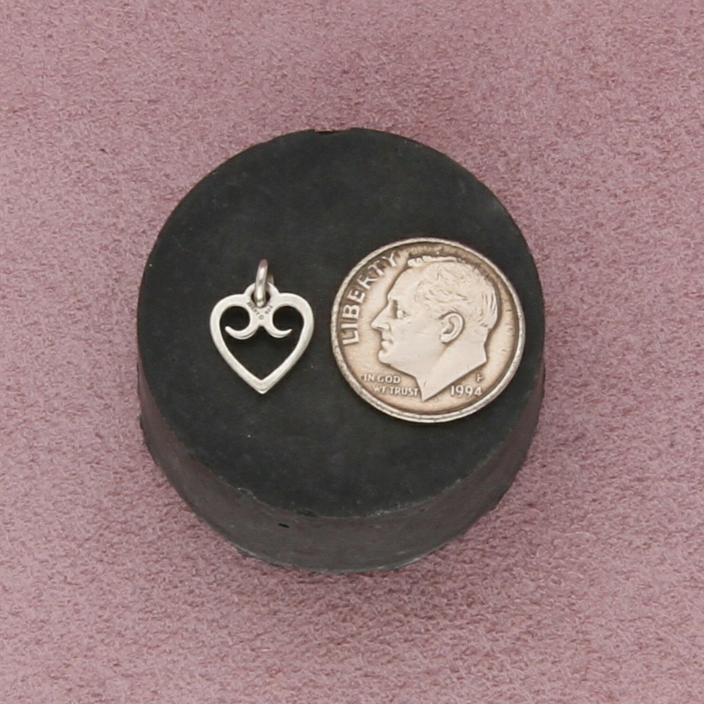 james avery sterling silver retired small scrolled heart charm pendant