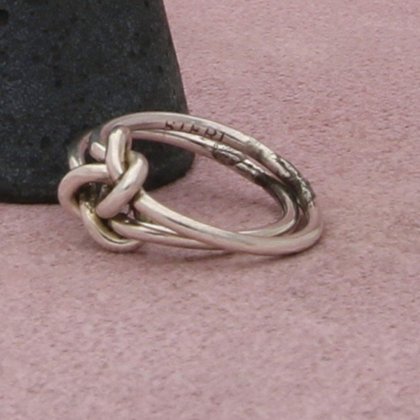 sterling silver double band love knot ring size 4