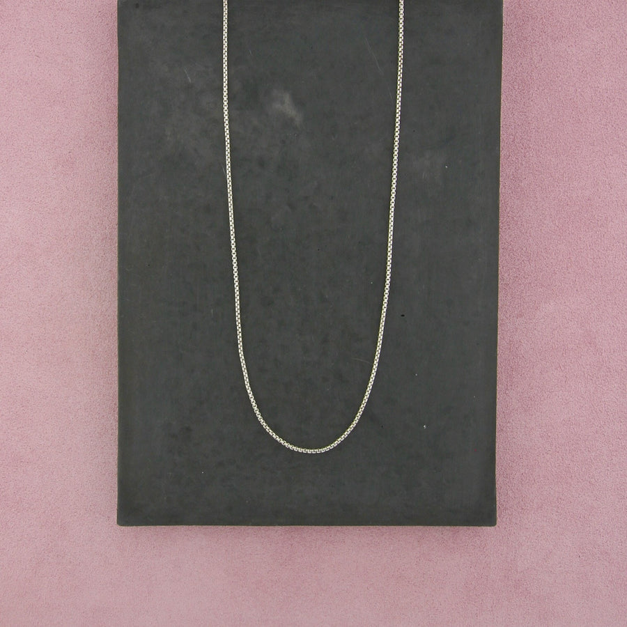 sterling silver italy 1.5mm box chain necklace size 16in