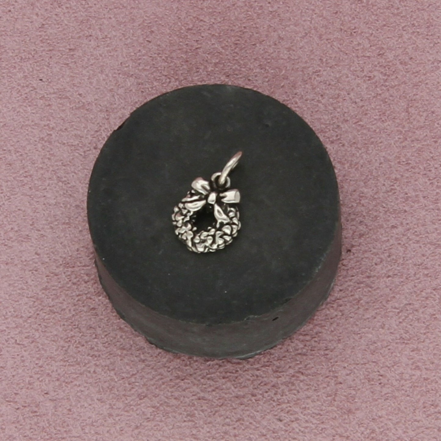 sterling silver vintage christmas wreath charm pendant