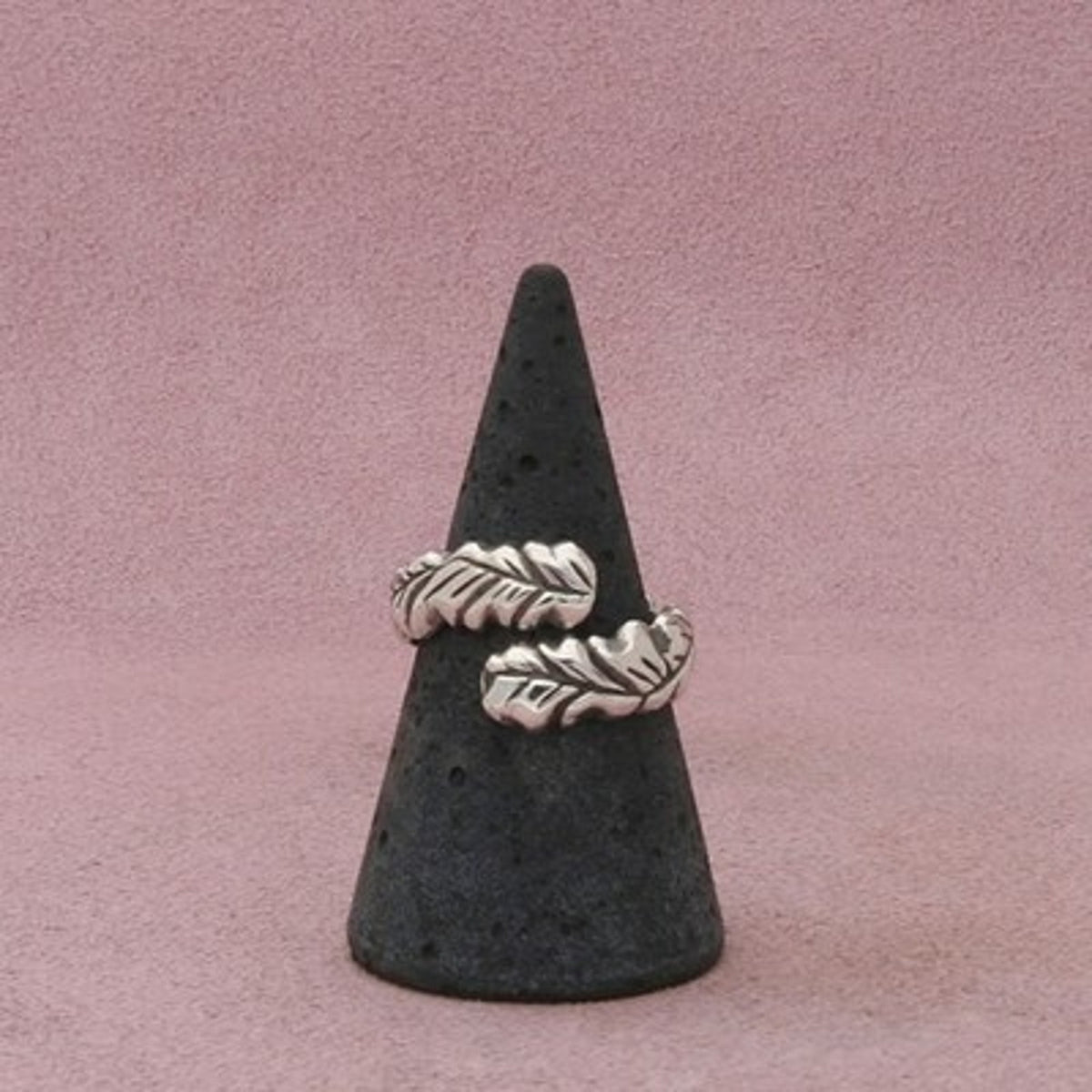 Sterling Silver Vintage Carved Leaf Bypass Ring Size 8