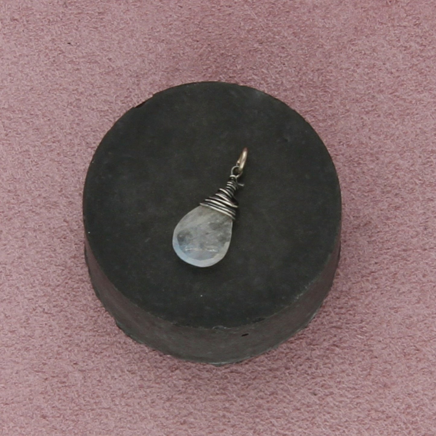 sterling silver dainty quartz pendant